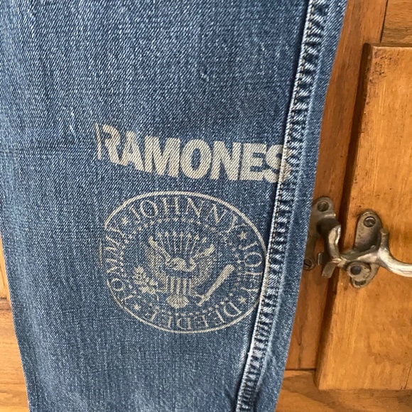Men's Punk Rock Themed Levis 505 Jeans Upcycled